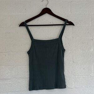 St. Agni Dark Teal Square-Neck Tank